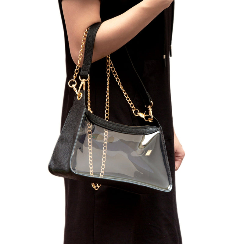 TG10618 Marilyn Clear Satchel Bag With Chain Strap - MiMi Wholesale