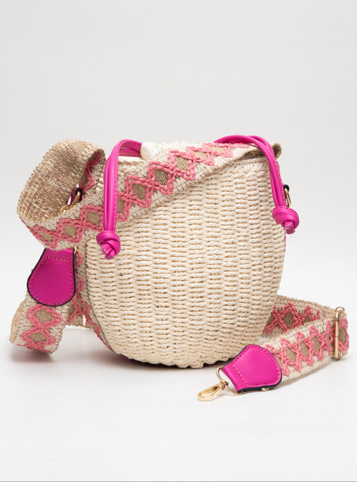 TG10621 Shaina Rattan Bucket Bag - MiMi Wholesale