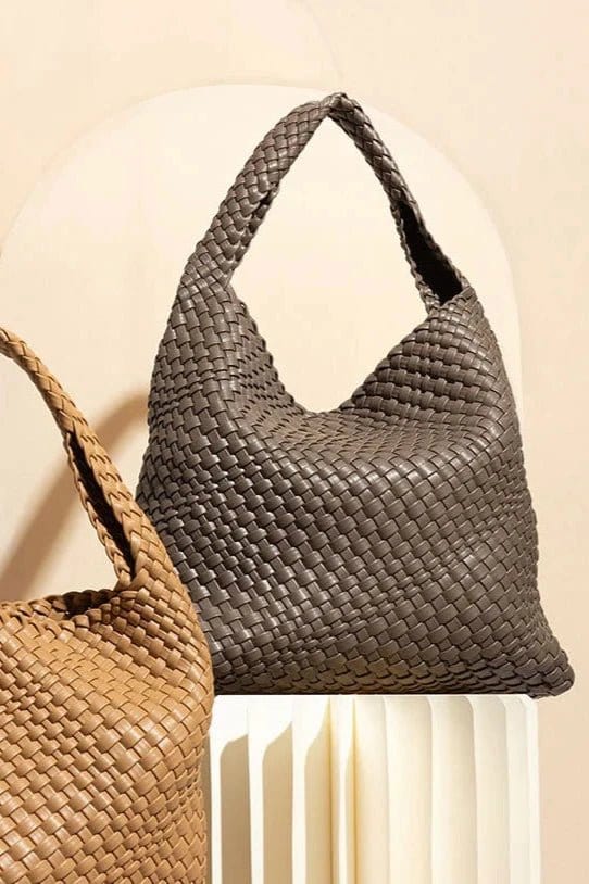 TG10640 Tiara Woven Hobo Tote Bag With Pouch - MiMi Wholesale