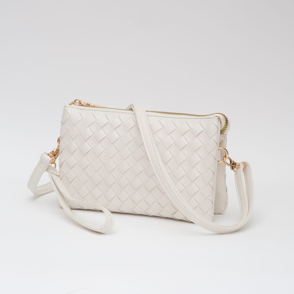 TG10647 Kate Woven Three Compartment Crossbody Wristlet Bag - MiMi Wholesale