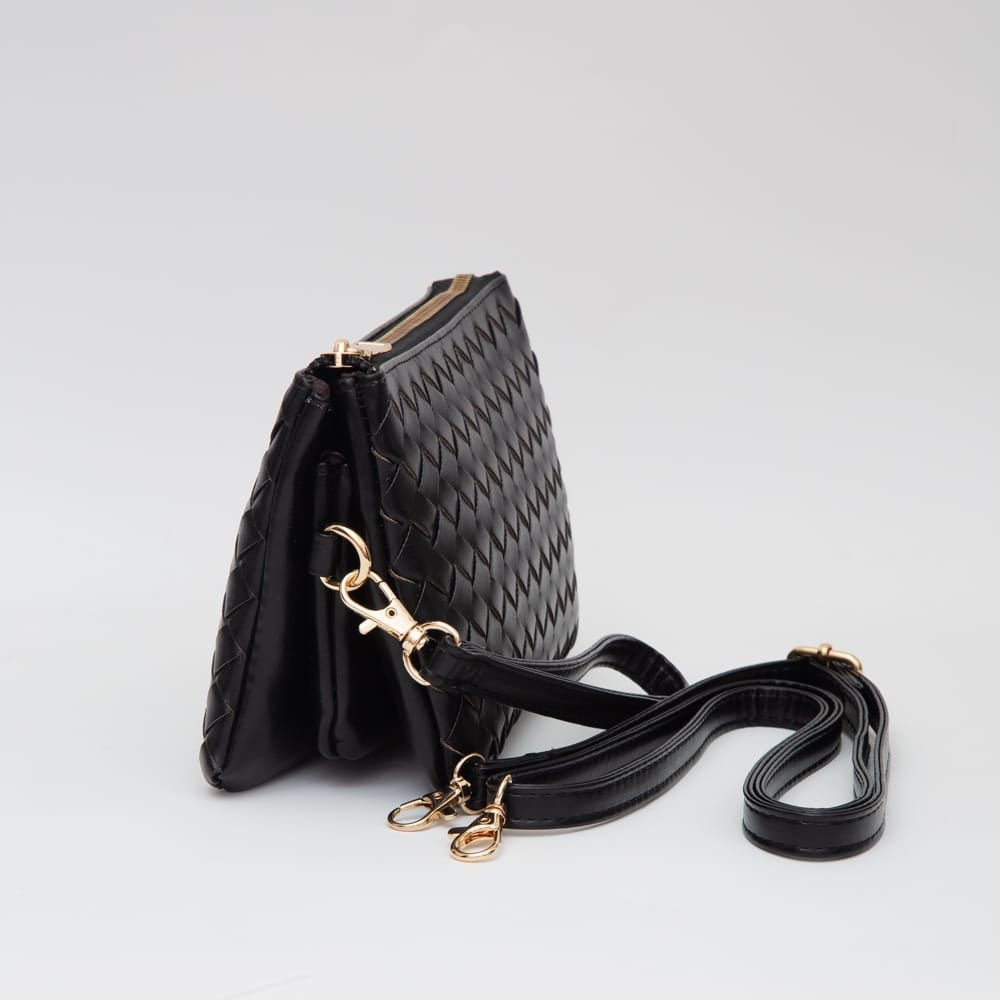 TG10647 Kate Woven Three Compartment Crossbody Wristlet Bag - MiMi Wholesale