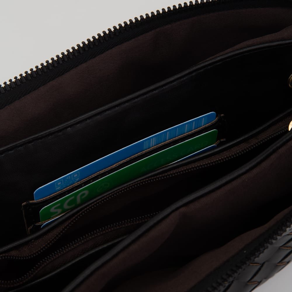 TG10647 Kate Woven Three Compartment Crossbody Wristlet Bag - MiMi Wholesale