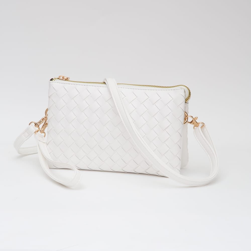 TG10647 Kate Woven Three Compartment Crossbody Wristlet Bag - MiMi Wholesale
