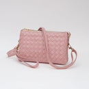 TG10647 Kate Woven Three Compartment Crossbody Wristlet Bag - MiMi Wholesale
