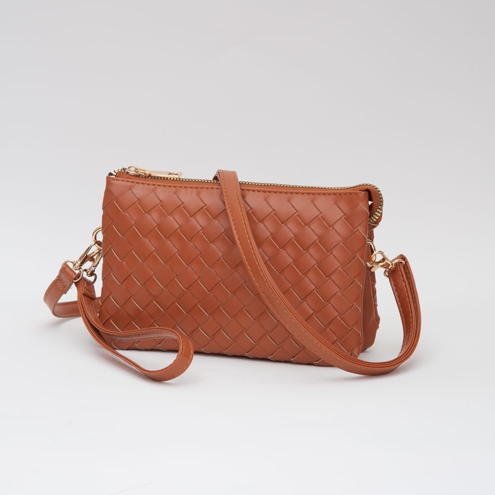 TG10647 Kate Woven Three Compartment Crossbody Wristlet Bag - MiMi Wholesale