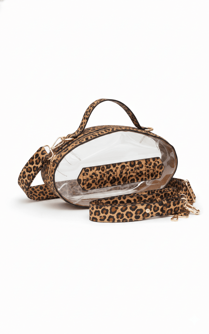 TG10695 Clear Gameday Football Stitch Detail Crossbody Bag - MiMi Wholesale