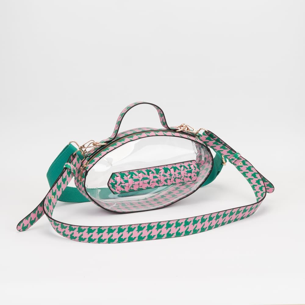 TG10695 Clear Gameday Football Stitch Detail Crossbody Bag - MiMi Wholesale