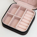 TG10699 Rhinestone Zip Around Square Jewelry Box - MiMi Wholesale