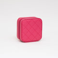 TG10707 Quilted Zip Around Square Jewelry Box - MiMi Wholesale