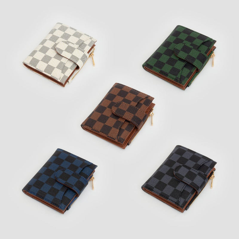 TG10712 Checker Print Wallet - MiMi Wholesale