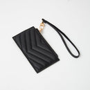 TG10721 Quilted Chevron Slim Cardholder Wallet With Wristlet - MiMi Wholesale