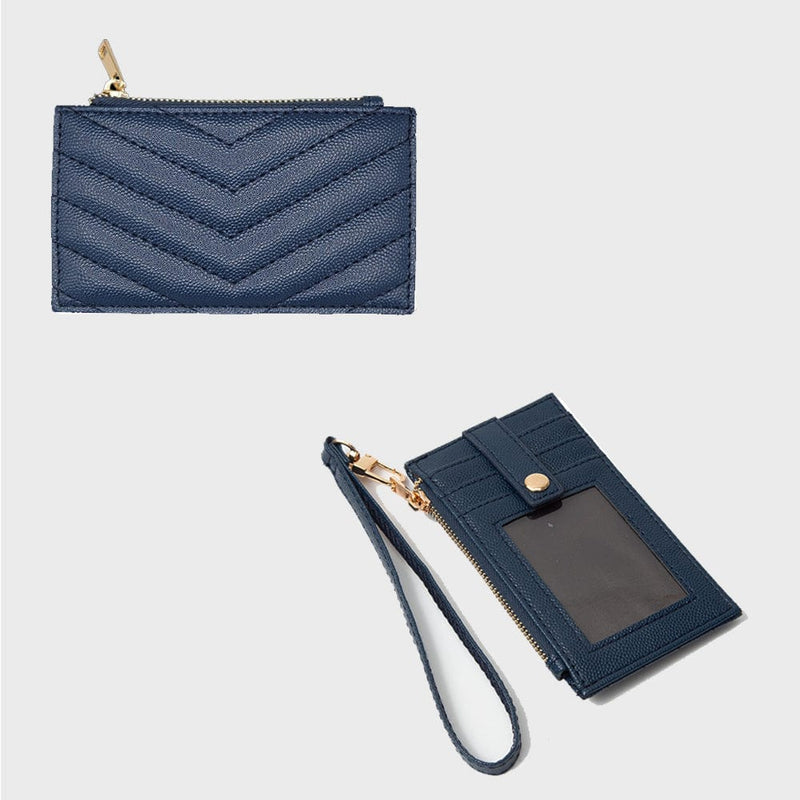 TG10721 Quilted Chevron Slim Cardholder Wallet With Wristlet - MiMi Wholesale