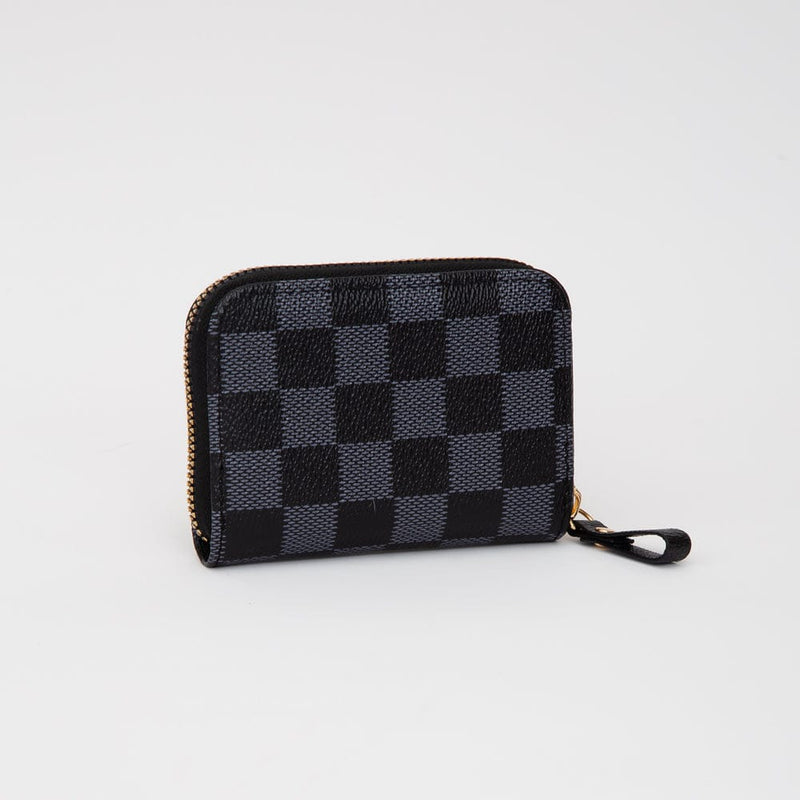 TG10739 Small Checker Zip Wallet - MiMi Wholesale