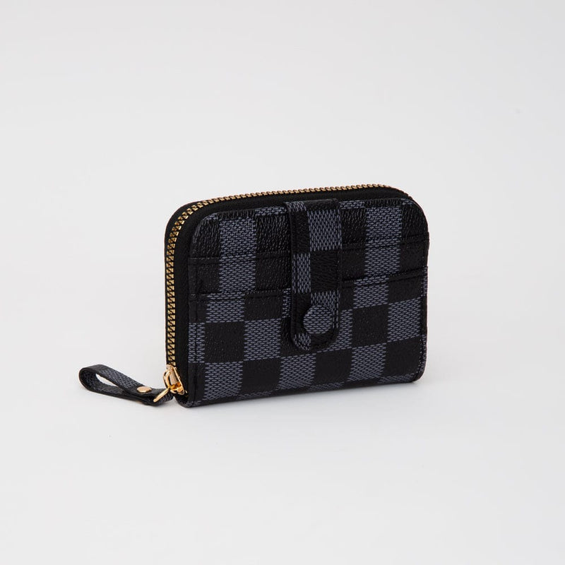 TG10739 Small Checker Zip Wallet - MiMi Wholesale