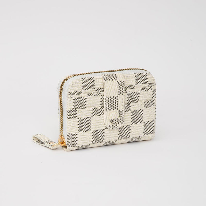 TG10739 Small Checker Zip Wallet - MiMi Wholesale