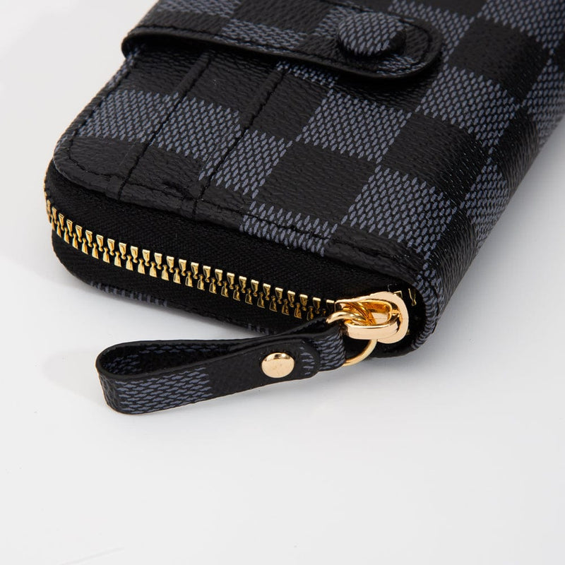 TG10739 Small Checker Zip Wallet - MiMi Wholesale