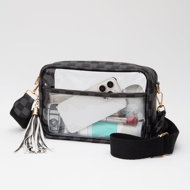TG10753 Checker Clear Crossbody Bag - MiMi Wholesale