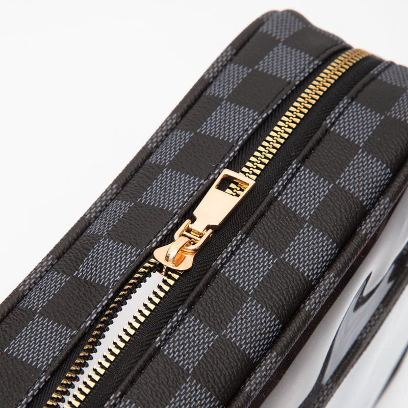 TG10753 Checker Clear Crossbody Bag - MiMi Wholesale