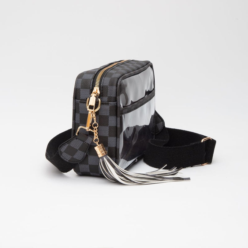 TG10753 Checker Clear Crossbody Bag - MiMi Wholesale