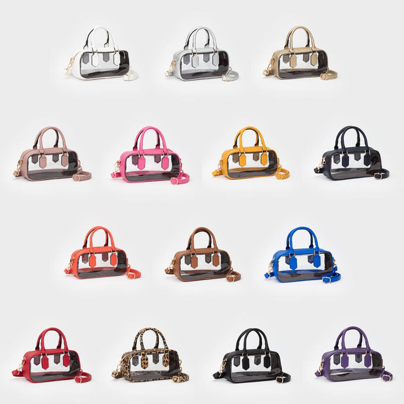 TG10774 Clear Wide Satchel/Crossbody Bag - MiMi Wholesale