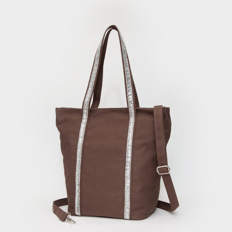 TG10812 Rhinestone Detail Canvas Tote Bag - MiMi Wholesale