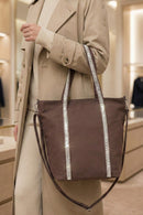 TG10812 Rhinestone Detail Canvas Tote Bag - MiMi Wholesale