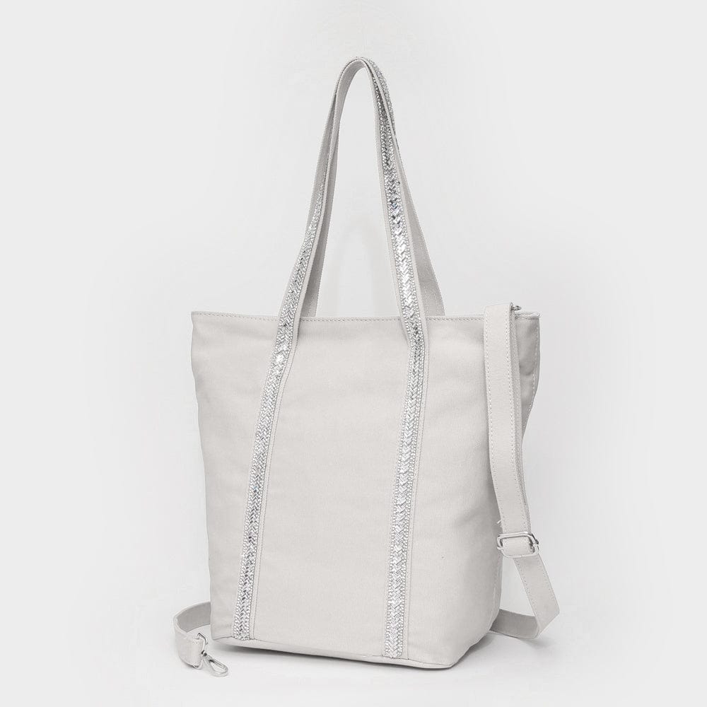TG10812 Rhinestone Detail Canvas Tote Bag - MiMi Wholesale