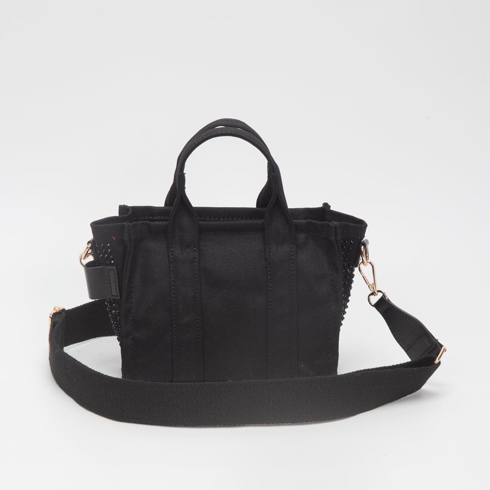 TG10862 Rhinestone Canvas Mini Tote/Crossbody Bag - MiMi Wholesale