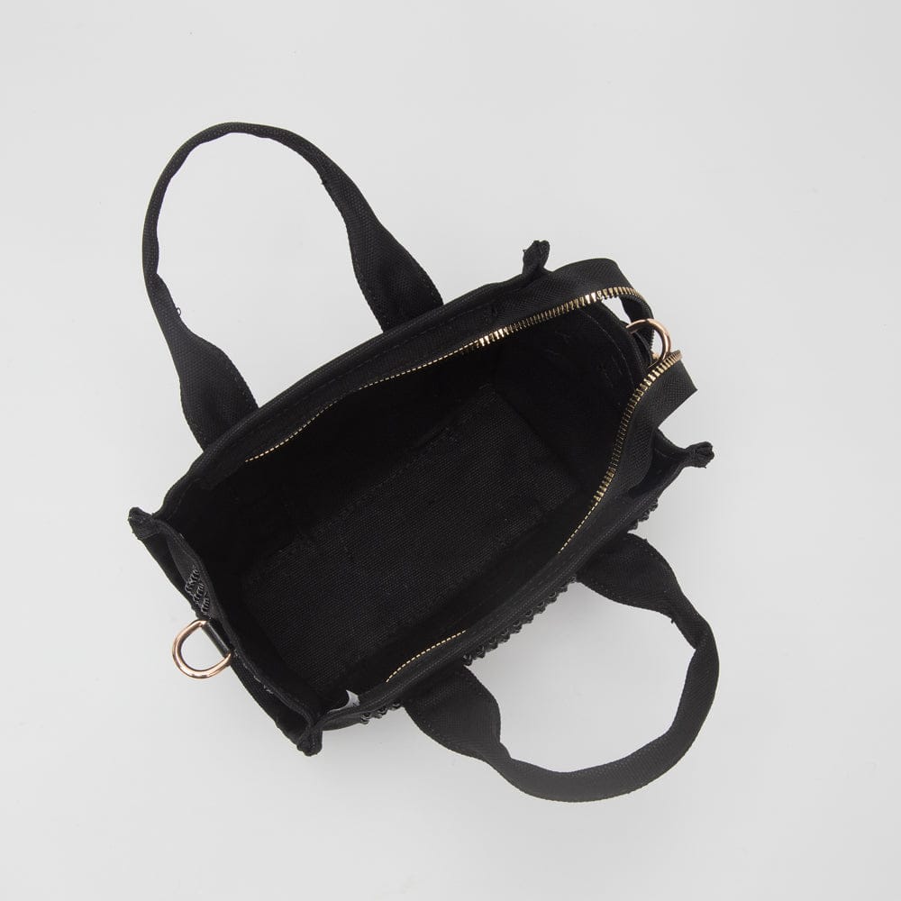 TG10862 Rhinestone Canvas Mini Tote/Crossbody Bag - MiMi Wholesale