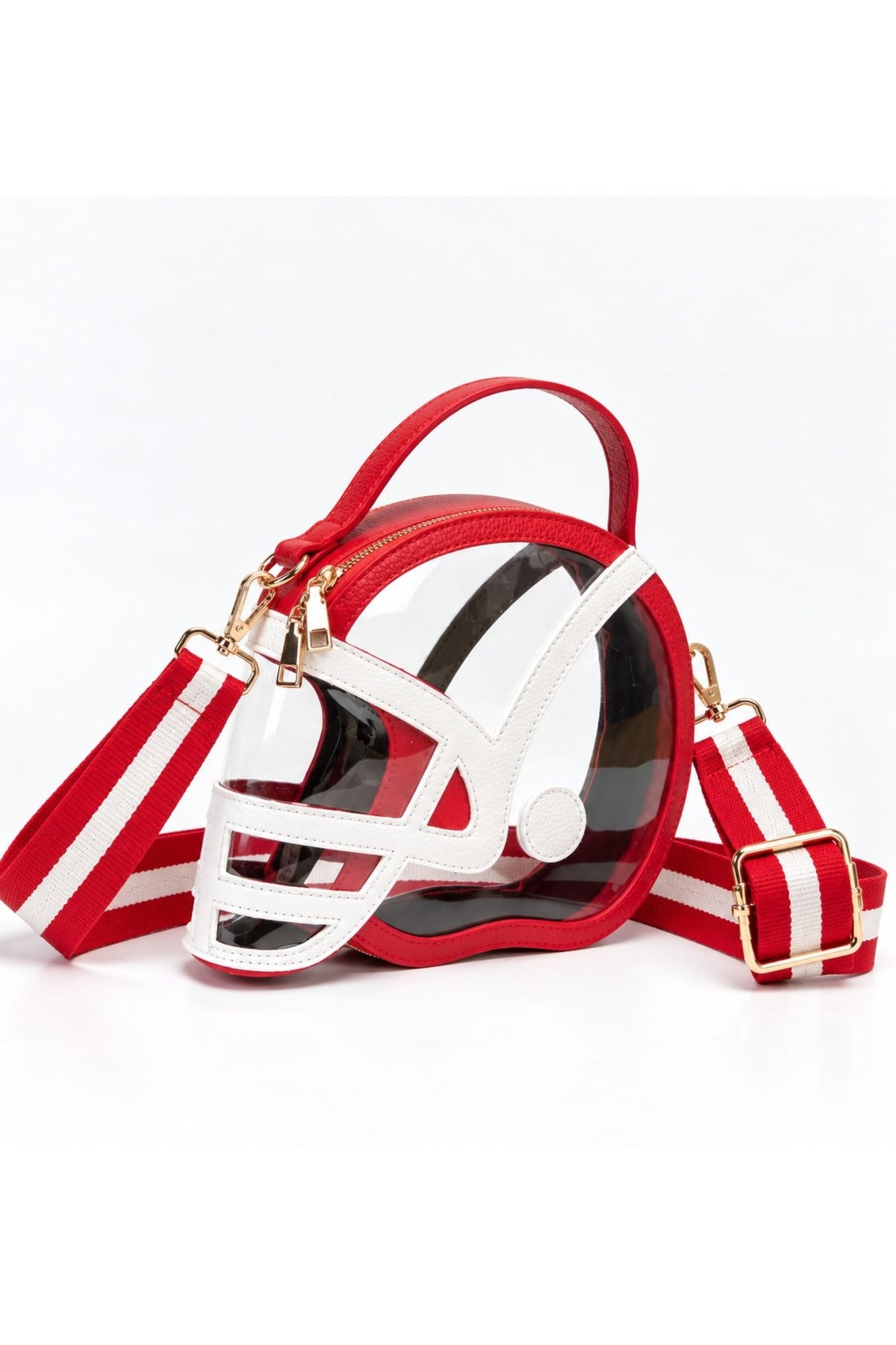 TG10902 Clear Gameday Football Helmet Satchel/Crossbody Bag - MiMi Wholesale