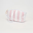 TG10907 Sylvia Stripe Glossy Makeup Bag with Wrist Strap - MiMi Wholesale