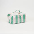 TG10908 Rosalia Stripe Glossy Train Case Makeup Bag with Handle - MiMi Wholesale