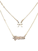 TN9085 Zodiac Sign and Name Necklace Set - MiMi Wholesale