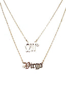 TN9085 Zodiac Sign and Name Necklace Set - MiMi Wholesale