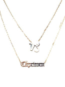TN9085 Zodiac Sign and Name Necklace Set - MiMi Wholesale