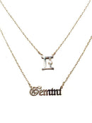 TN9085 Zodiac Sign and Name Necklace Set - MiMi Wholesale