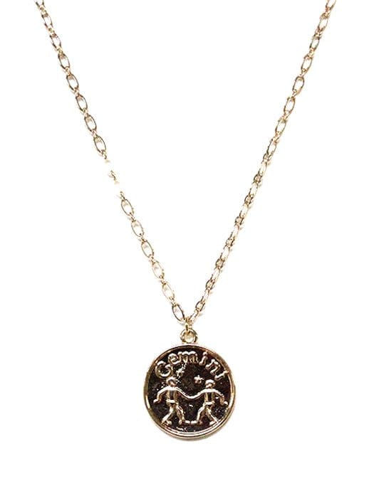 TN9114 Assorted 12 Piece Gold or Silver Zodiac Sign and Name Medallion Necklace Pack - MiMi Wholesale