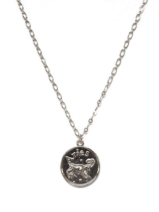 TN9114 Assorted 12 Piece Gold or Silver Zodiac Sign and Name Medallion Necklace Pack - MiMi Wholesale
