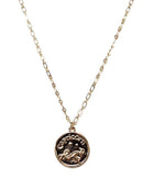 TN9114 Assorted 12 Piece Gold or Silver Zodiac Sign and Name Medallion Necklace Pack - MiMi Wholesale