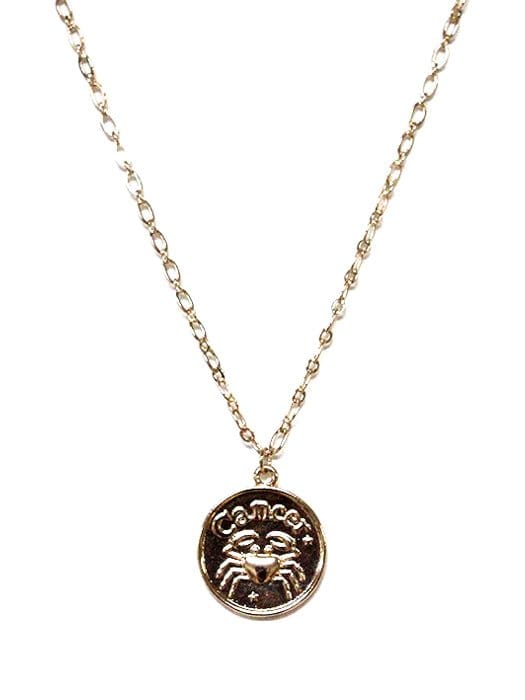 TN9114 Assorted 12 Piece Gold or Silver Zodiac Sign and Name Medallion Necklace Pack - MiMi Wholesale
