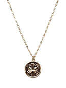 TN9114 Assorted 12 Piece Gold or Silver Zodiac Sign and Name Medallion Necklace Pack - MiMi Wholesale