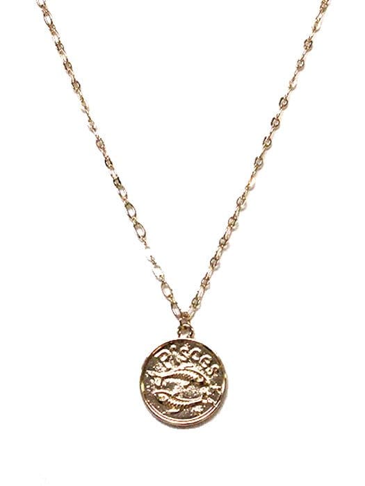 TN9114 Assorted 12 Piece Gold or Silver Zodiac Sign and Name Medallion Necklace Pack - MiMi Wholesale