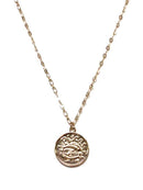 TN9114 Assorted 12 Piece Gold or Silver Zodiac Sign and Name Medallion Necklace Pack - MiMi Wholesale