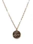 TN9114 Assorted 12 Piece Gold or Silver Zodiac Sign and Name Medallion Necklace Pack - MiMi Wholesale