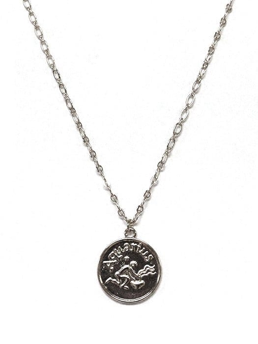 TN9114 Assorted 12 Piece Gold or Silver Zodiac Sign and Name Medallion Necklace Pack - MiMi Wholesale