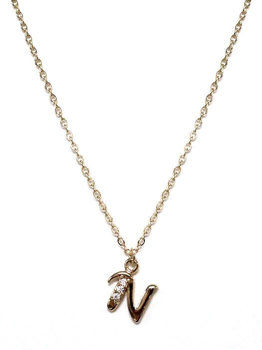TN9118 Assorted 16 Piece Gold CZ Initial Necklace Pack - MiMi Wholesale
