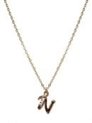 TN9118 Assorted 16 Piece Gold CZ Initial Necklace Pack - MiMi Wholesale