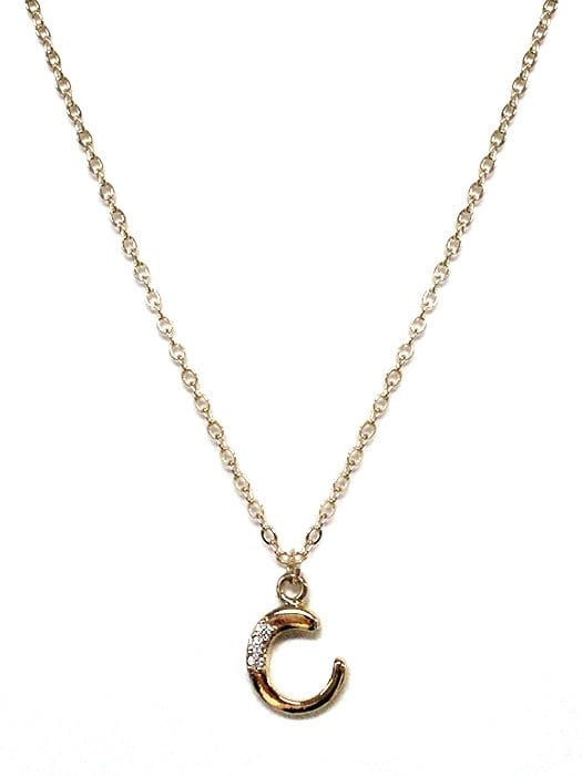 TN9118 Assorted 16 Piece Gold CZ Initial Necklace Pack - MiMi Wholesale