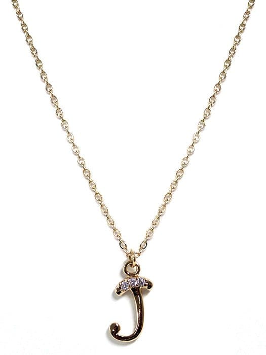 TN9118 Assorted 16 Piece Gold CZ Initial Necklace Pack - MiMi Wholesale
