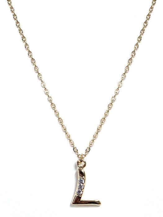 TN9118 Assorted 16 Piece Gold CZ Initial Necklace Pack - MiMi Wholesale
